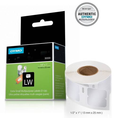 Этикетки 25 мм*13 мм для принтеров DYMO Label Writer, многофункциональные, белый (S0722530, 11353)